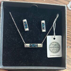 NWT Nic & Syd Swarovski crystal necklace earrings set